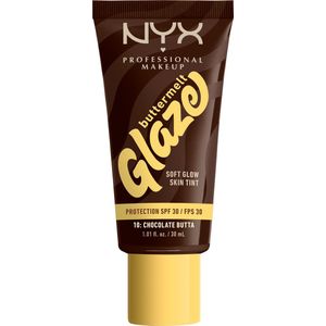 NYX Professional Make Up Buttermelt Glaze Chocolate Butta Foundation - Tot 12 uur draagtijd - SPF 30 bescherming - 10 - 30ml