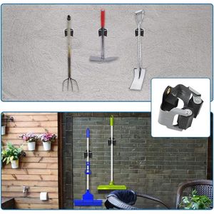 Bezemhouder Wand 10 stuks Heavy Duty Mop Houder aan de muur Gemonteerde Organizer Tuingereedschap wandhouder voor het opbergen voor de Keuken Garage Badkamer Zwart V7081