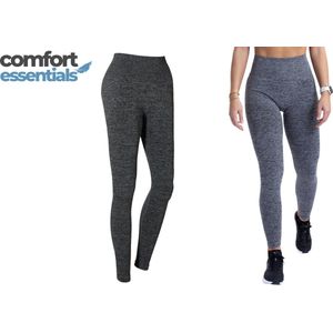 Comfort Essentials Sportlegging Dames – Antraciet Melange – Maat M – Sportkleding – Sportbroek Dames – Sportlegging Dames High Waist