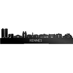 Standing Skyline Rennes Zwart Glanzend - 60 cm - Woondecoratie design - Decoratie om neer te zetten en om op te hangen - Meer steden beschikbaar - Cadeau voor hem - Cadeau voor haar - Jubileum - Verjaardag - Housewarming - Interieur - WoodWideCities