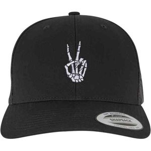 Mister Tee - Bones Hand Peace Retro Trucker Snapback Pet - Zwart