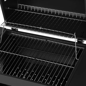 Uniprodo - Grill met roker - staal - 2 planken