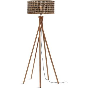 GOOD&MOJO Vloerlamp Java - Bamboe/Zwart - Ø50x146cm - - Staande lampen voor Woonkamer - Slaapkamer