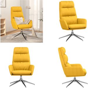 vidaXL Relaxstoel stof mosterdgeel - Relaxstoel - Relaxstoelen - Fauteuil - Relaxfauteuil