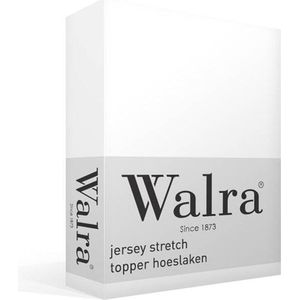 Walra Hoeslaken Jersey Stretch Topper - 80x200/210 - 100% Katoen - Wit