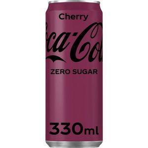 Coca-Cola Cherry zero 33 cl per blik, tray 24 blikken