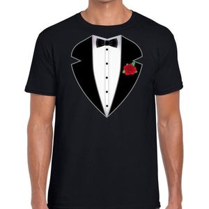 Maffiabaas / gangster pak zwart shirt voor heren -  Gangsters verkleedkleding L