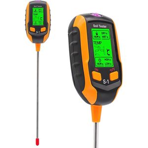 4-in-1 Bodem PH Meter en Vochtmeter - Diepe Schaal voor Precisie Gebruik in Tuin, Kas en Gazon