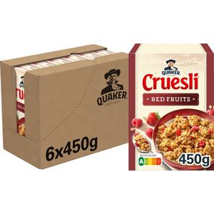 Quaker Cruesli Rode Vruchten - Ontbijtgranen - 6 x 450 gram