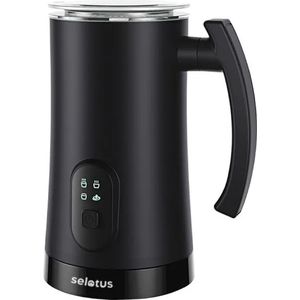 Selotus 4-in-1 Elektrische Melkopschuimer - 240 ML - Compact – 4 standen - Zwart