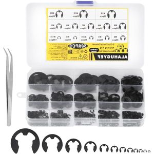 500 Stuks E-Clips en Externe Borgclips Inwendige en Uitwendige Sprengringen - Veelzijdige Sluitringen Kit met 13 Maten