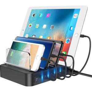 YUCONN Dockingstation - Familie Oplaadstation Smartphones/Tablet/Airpods - USB-C Hub Adapter - Multi Lader Oplaadstation - Charging Station USB Snellader - Voor Telefoon - Lader voor Thuis en Kantoor