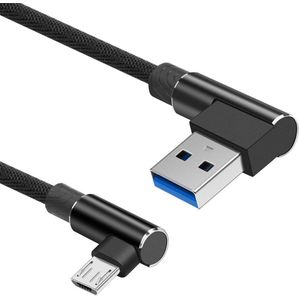 USB laadkabel - Micro USB naar USB A - Nylon mantel - 5 GB/s - Zwart - 1 meter - Allteq