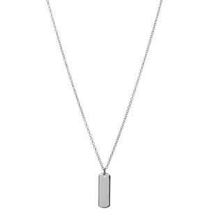 Lucardi Kinder Zilveren ketting met hanger bar - Ketting - 925 Zilver - Zilver - 45 cm