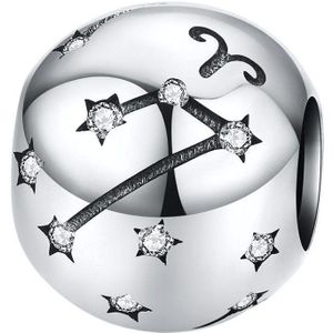 Sterrenbeeld ram bedel zirkonia | bedels voor armband | zodiac aries bead | Zilverana | geschikt voor alle bekende merken | 925 zilver | moederdag