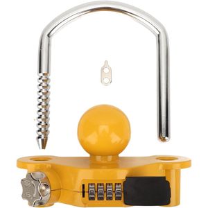 Trailer Coupler Lock Yellow Aluminum Heavy Duty Hitch Lock Universal Adjustable U Shaped Combination Lock for Safety by Tissting