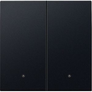 Niko afwerkingsset met lens voor 2-voudige elektronische schakelaar of drukknop - Niko Intense Control Matt Black (161-32004)