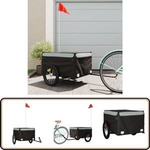 vidaXL Fietstrailer - 45 kg - Zwart en Grijs Fietstrailer - Fietstrailers - Fiets Trailer - Fiets Transportkar