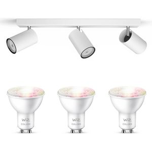 WiZ Kosipo Opbouwspot (Wit) - Wit en Gekleurd Licht - Plafondspot met 3 Lichtpunten - GU10 -Te bedienen via WiFi