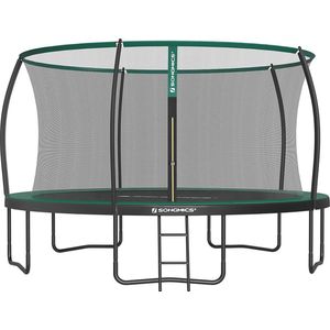 Trampoline PRO - 427 cm groen - met veiligheidsnet & ladder - tot 150 kg belasting