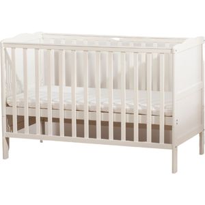 Buxibo Baby Bed - Ledikant 120x60cm - Inclusief Matras - Hout - Meegroeibed Babykamer - Wit