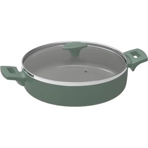 Michelino 28219 - Groene braadpan / Serveerpan met deksel - 28 cm - Groen