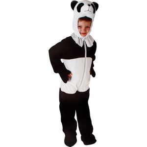 PartyXplosion - Panda Kostuum - Alles Is Zwart Wit China Panda Kind Kostuum - Zwart / Wit - Maat 104-116 - Carnavalskleding - Verkleedkleding