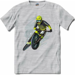 BMX Fiets Freestyle | Mountainbike sport kleding - T-Shirt - Unisex - Donker Grijs - Gemêleerd - Maat L