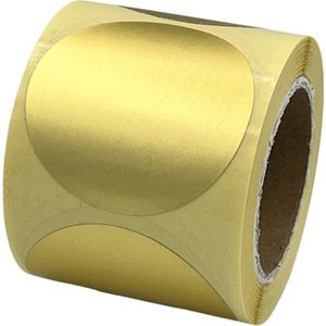 Gouden Sluitsticker - Cream Gold - 250 Stuks - XL - rond 47mm - sluitzegel - sluitetiket - preegsticker - chique inpakken - cadeau - gift - trouwkaart - geboortekaart - kerst