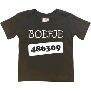T-shirt Kinderen ""Boefje 486309"" | korte mouw | zwart/wit | maat 98/104