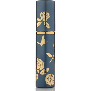 Luxe Mini Parfum Flesje - Navulbaar - 10 ml - Reisflesje - Parfumverstuiver - Blauw / Goud