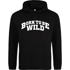 Born to be wild Hoodie | Sweater | Capuchon | Trui | Hooded | Print | Zwart | Maat L