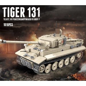 WW2 Tiger 131 Tank Leger | 1018 Bouwstenen | Technisch Bouwpakket | Bouwsteen Compatible - Toy Brick Lighting® | Militair | Leger | Historie | Oorlog