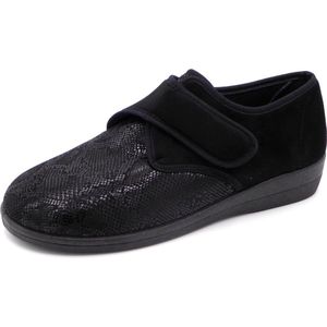 Neles Dames Pantoffel Stretch - 61800 Zwart/Combi - Maat 36