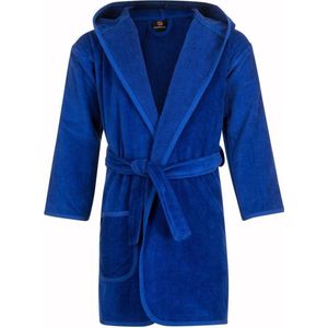 Kinderbadjas kobalt blauw- capuchon badjas kind - 100% katoenen badjas kind - badjas kinderen - badjas meisjes - badjas jongens - Badrock - 4/6 jaar