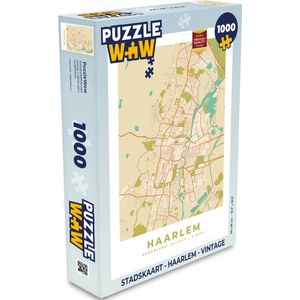 Puzzel Stadskaart - Haarlem - Vintage - Legpuzzel - Puzzel 1000 stukjes volwassenen - Plattegrond