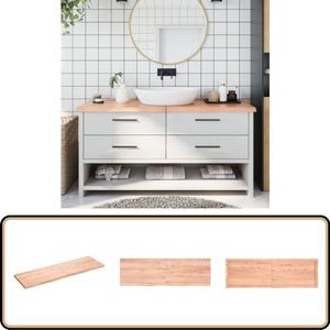 vidaXL Wastafelblad - 160x50x(2-4) cm - Massief Eikenhout Wastafelblad Eikenhout - Keukenblad Eikenhout - Tafelblad Eikenhout - Badkamermeubel - Landelijke Stijl