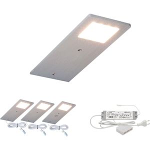 Lemilux Ava onderbouw keukenverlichting led set van 3 - Geborsteld aluminum - Met dimmer