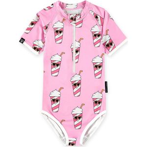 Beach & Bandits - UV-zwempak voor meisjes - Short sleeve - UPF50+ - Shake it - Roze - maat 92-98cm