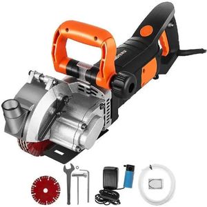 Muurfrees - Beton Cutter - 5000RPM - Power Tools Set - 4800W - met 133mm Cirkelzaagbladen - Stofafzuiging - Slijpschijven - Multi-purpose Use - Zwartoranje