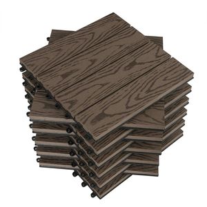 WPC terrastegels - terrastegels - buitenvloeren - duurzaam en weerbestendig - eenvoudige installatie - weinig onderhoud - 30 cm x 30 cm x 1,8 cm