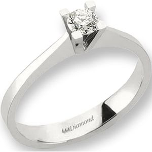 0.05 ct Diamant Solitaire Witgoud Damesring