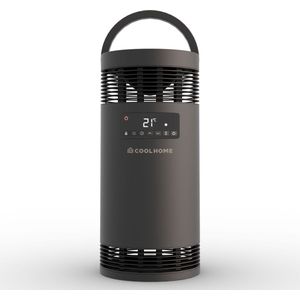 CoolHome CH22 Keramische kachel - 360º verwarming met ventilator - Elektrische kachel met afstandsbediening - 1800W - Zwart