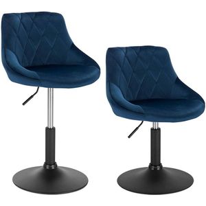 Barkruk van fluweel en metaal - Verstelbare tegenstoel - Draaibare barkruk - Verbeterd comfort - Veelzijdig ontwerp - Stevige constructie - 66 cm - 82 cm x 47 cm x 37 cm