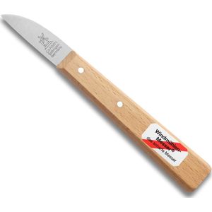 Robert Herder Molenmes - Tuinbouwmesje - Bloemenmesje - Carbonstaal - Lemmet 46 mm - Kort Heft Beukenhout