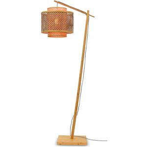 GOOD&MOJO Vloerlamp Bhutan - Bamboe/Zwart - 68x40x176cm - Scandinavisch,Bohemian - Staande lampen voor Woonkamer - Slaapkamer
