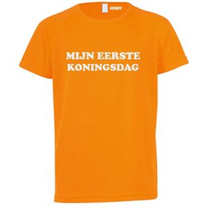 T-shirt kinderen Eerste koningsdag | koningsdag kinderen | oranje shirt | Oranje | maat 164