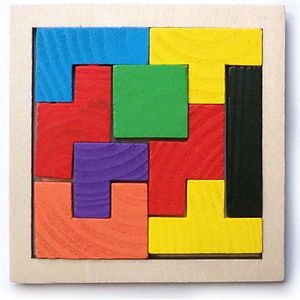 Tetris Blokken Tangram - Vormen Puzzel - Houten Speelgoed Tetris Spel - Educatief Puzzel voor Ruimtelijk Inzicht
