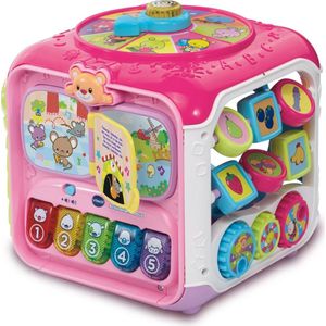 VTech Baby Activiteiten Kubus - Educatief Babyspeelgoed - Dieren, Cijfers en Kleuren - Cadeau - Van 9 tot 36 Maanden - Roze