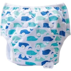 Wasbare Luier - Zwemluier - Baby - Nachtluier - 0 tot 2 jaar - 4,5 tot 18 kilo - Blauw - Walvis